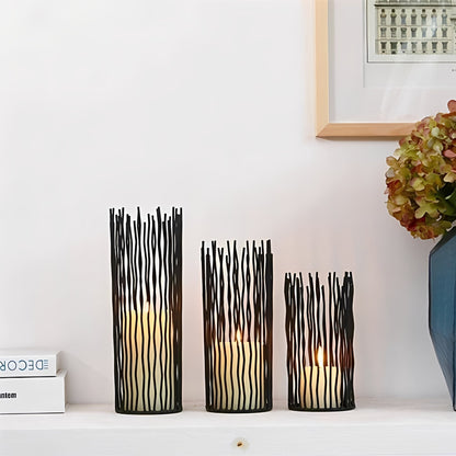 Shin – Geometrischer Kerzenständer aus Schmiedeeisen