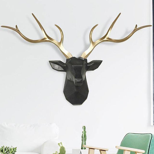 3D Hirschkopf-Wandhaken im nordischen Look