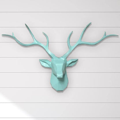 3D Hirschkopf-Wandhaken im nordischen Look