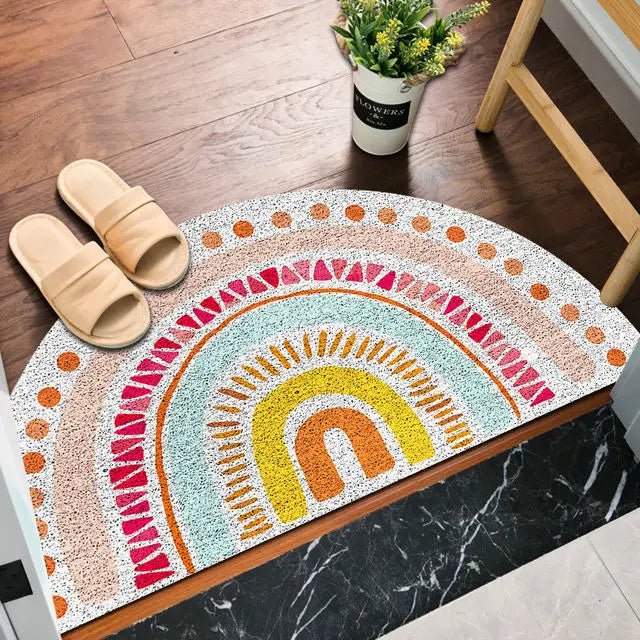 HappyStep - Bunte Fußmatte mit Regenbogen- und Melonendruck