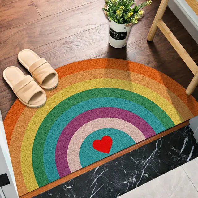 HappyStep - Bunte Fußmatte mit Regenbogen- und Melonendruck