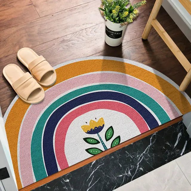 HappyStep - Bunte Fußmatte mit Regenbogen- und Melonendruck