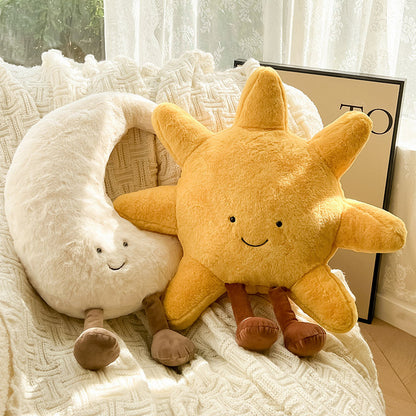 Lächelndes Gesicht Sonne Mond Kissen Sofa