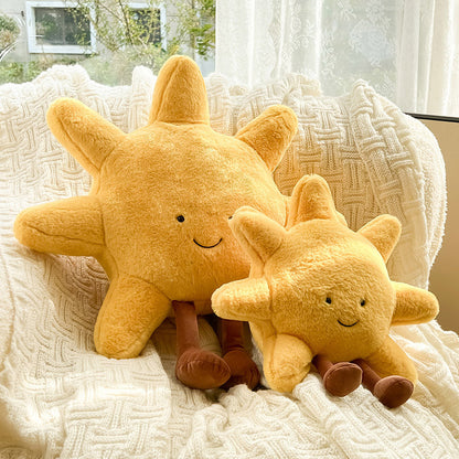 Lächelndes Gesicht Sonne Mond Kissen Sofa