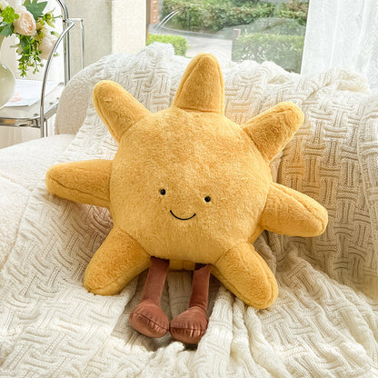 Lächelndes Gesicht Sonne Mond Kissen Sofa