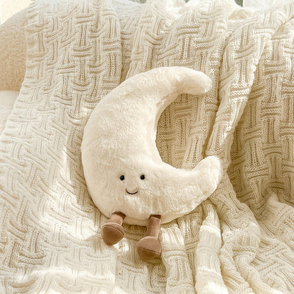 Lächelndes Gesicht Sonne Mond Kissen Sofa