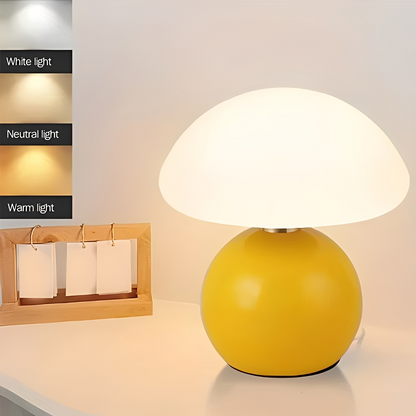 Nelly – Moderne Pilz-Tischleuchte im Frost-Design