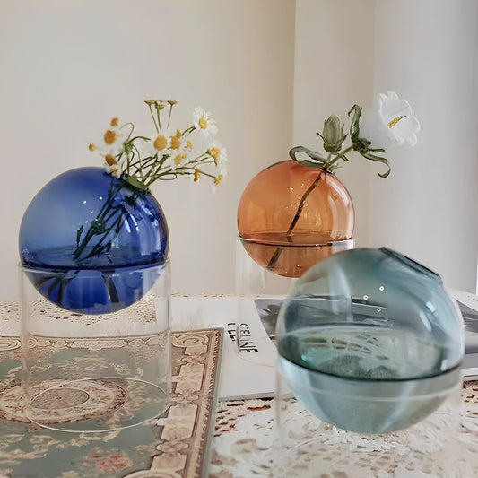 Amira – Farbige Glas Kugelvase Deko