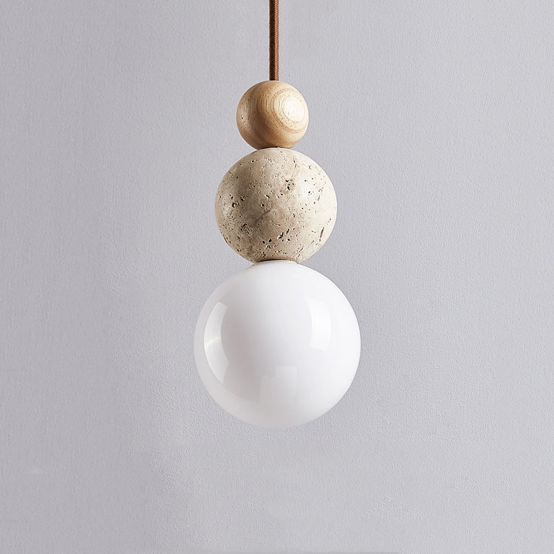 SteinLicht – Minimalistische Pendelleuchte aus Travertin-Naturstein