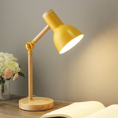 Verstellbare LED-Schreibtischlampe aus Holz