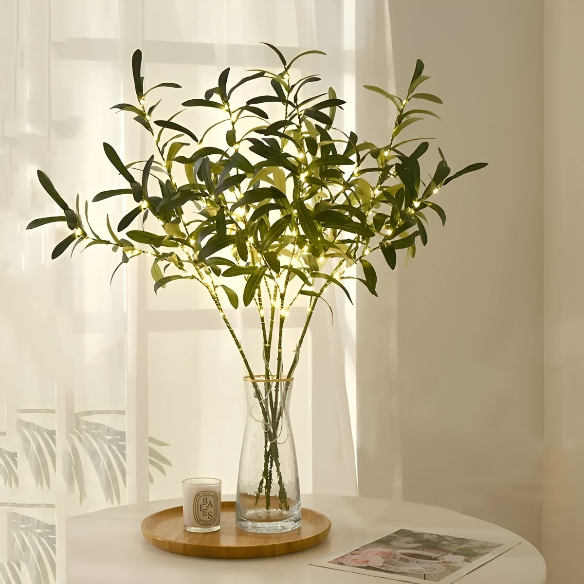 Annelie – Dekorative Lichterkette mit Olivenblättern