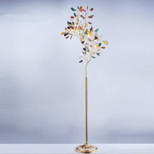 Ismael – Standlampe im nordischen Ast-Design mit Marmorlook