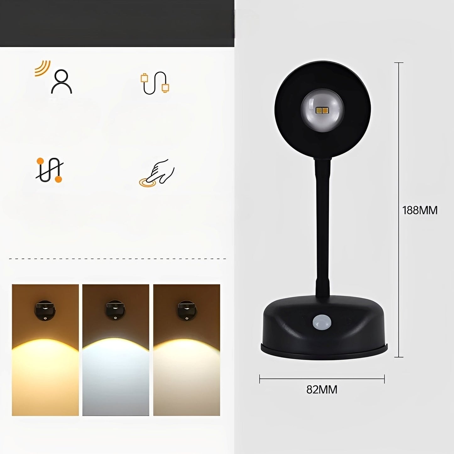 LumiSpot – Drahtlose LED-Wandleuchte mit Batterie