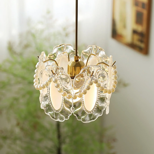 Florina – Glas-Hängeleuchte mit Blumenmustern für elegante Räume