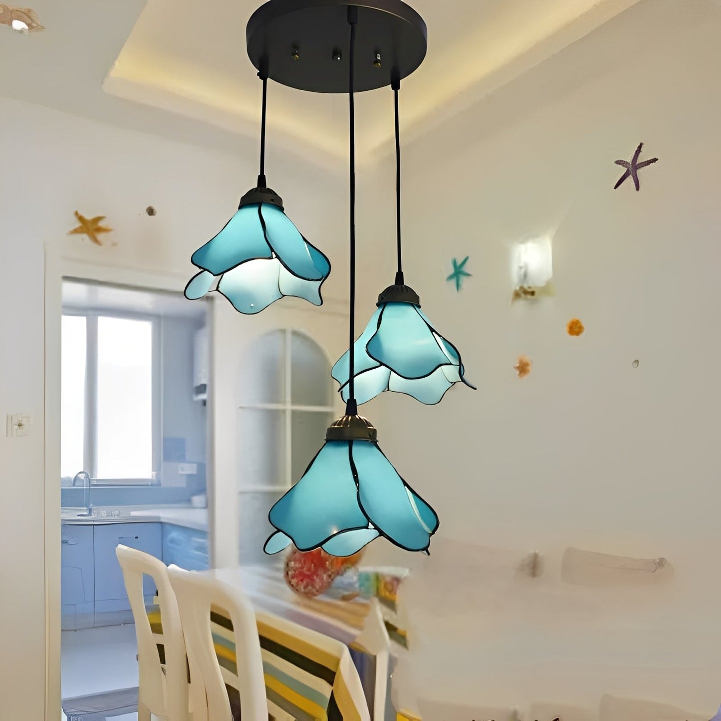 Vivienne – Tiffany Retro Glas-Deckenlampe