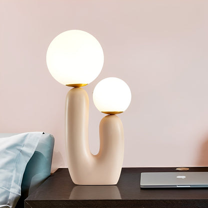 Mireille – Doppel-Designer-Tischlampe aus Harz und Glas