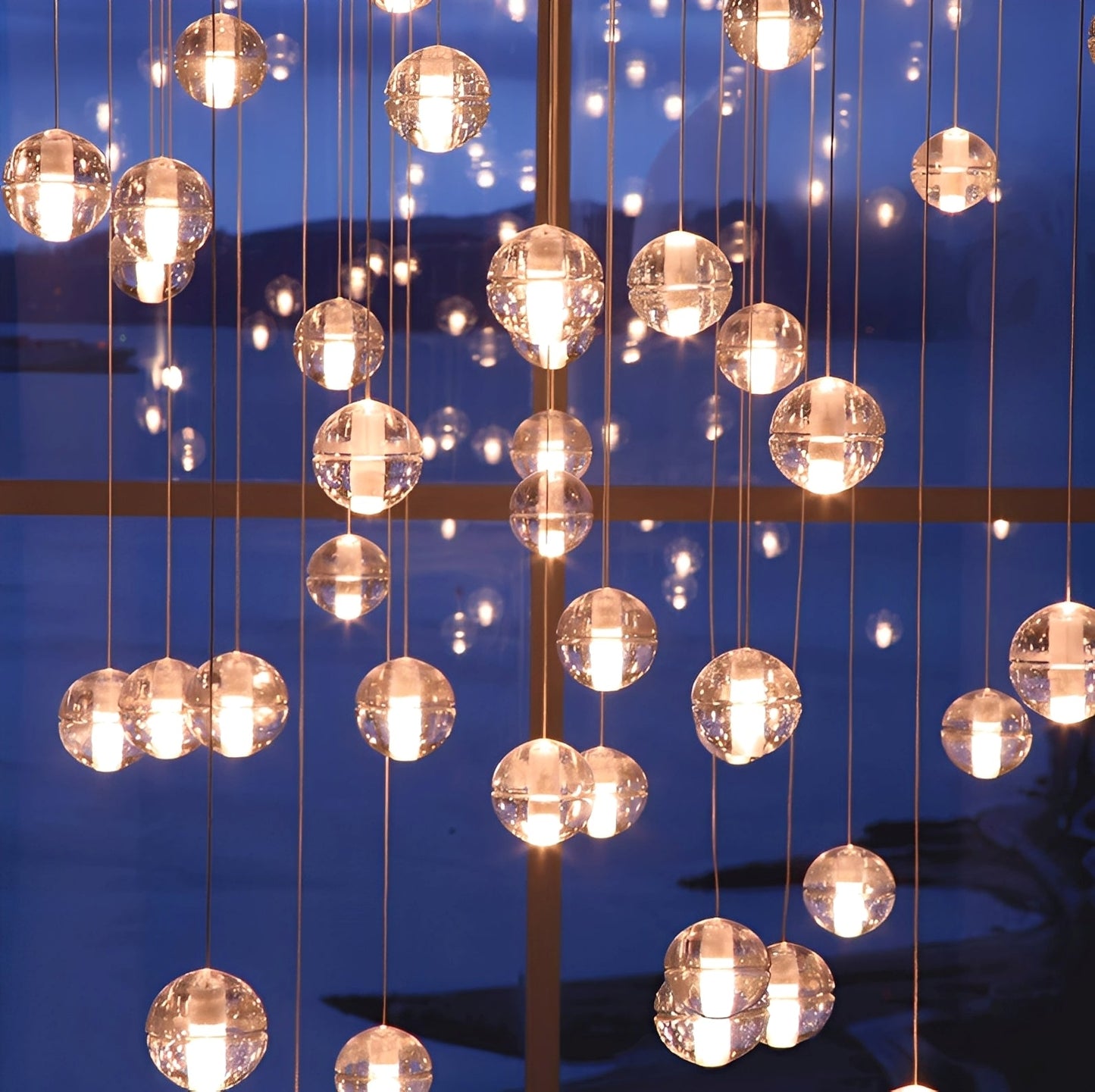 Estelle – Kristall-Deckenlampe im Sternenregen-Stil
