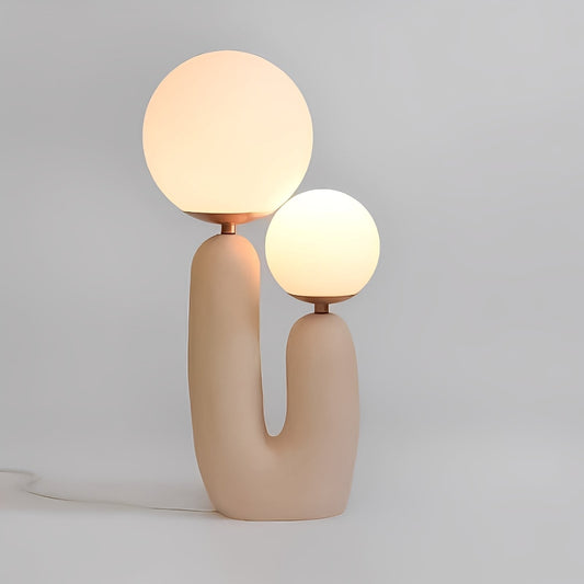Mireille – Doppel-Designer-Tischlampe aus Harz und Glas