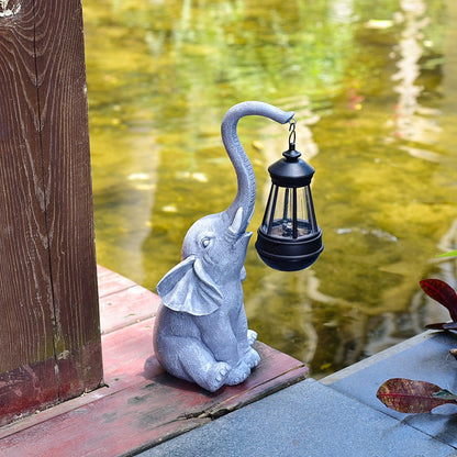 Rajan – Solar-Gartenlampe Elefant aus Harz