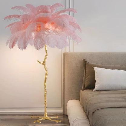 Fiona – Stehlampe mit Straußenfedern