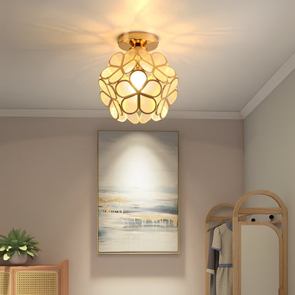 Floria – Deckenleuchte mit Buntglas im Retro-Design