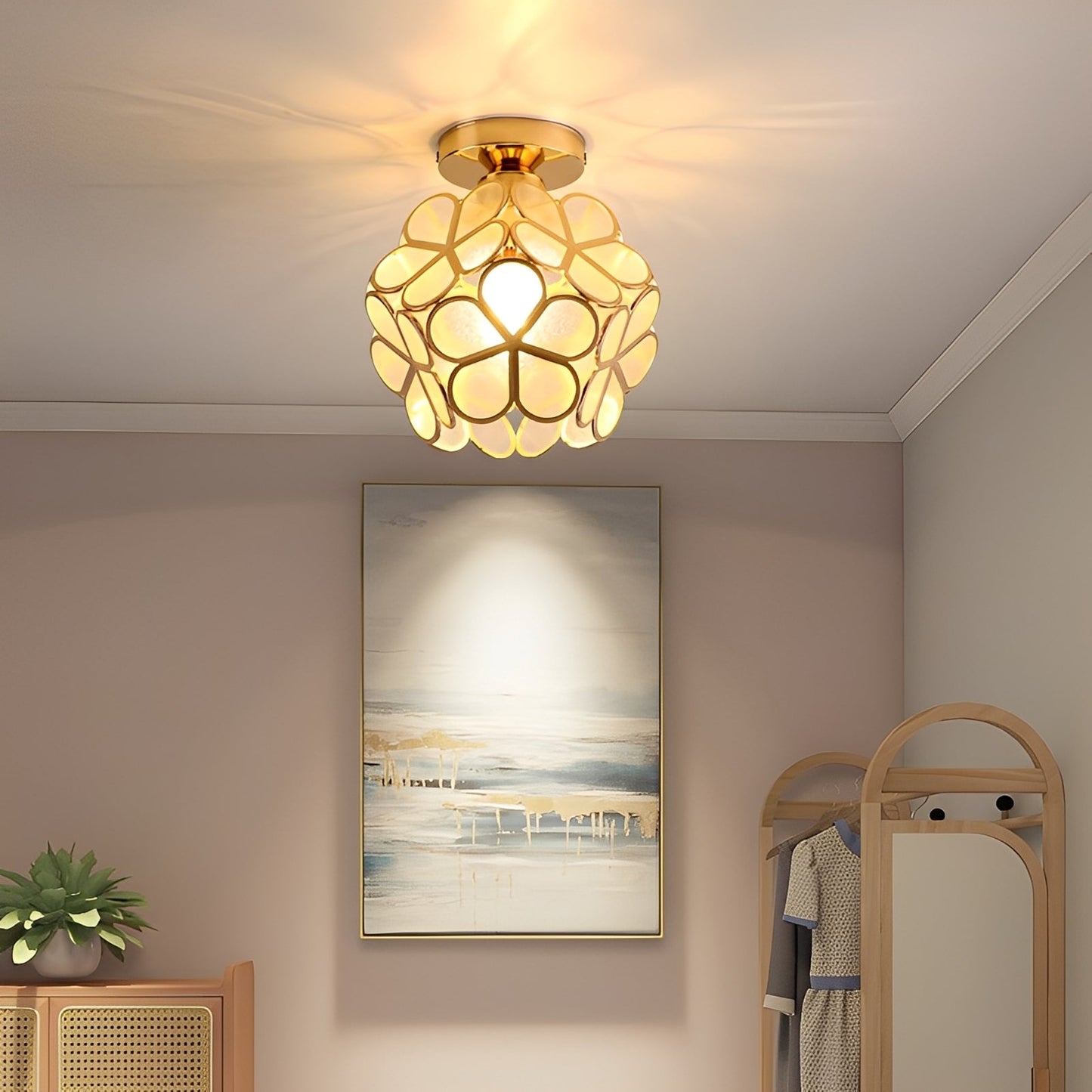 Celia – Deckenleuchte mit Kristallen