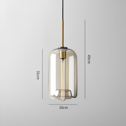 Isadora – Hängelampe aus Cognacglas im modernen Stil