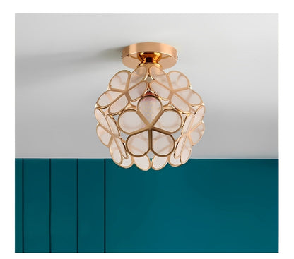 Floria – Deckenleuchte mit Buntglas im Retro-Design