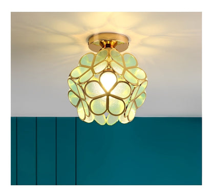 Floria – Deckenleuchte mit Buntglas im Retro-Design