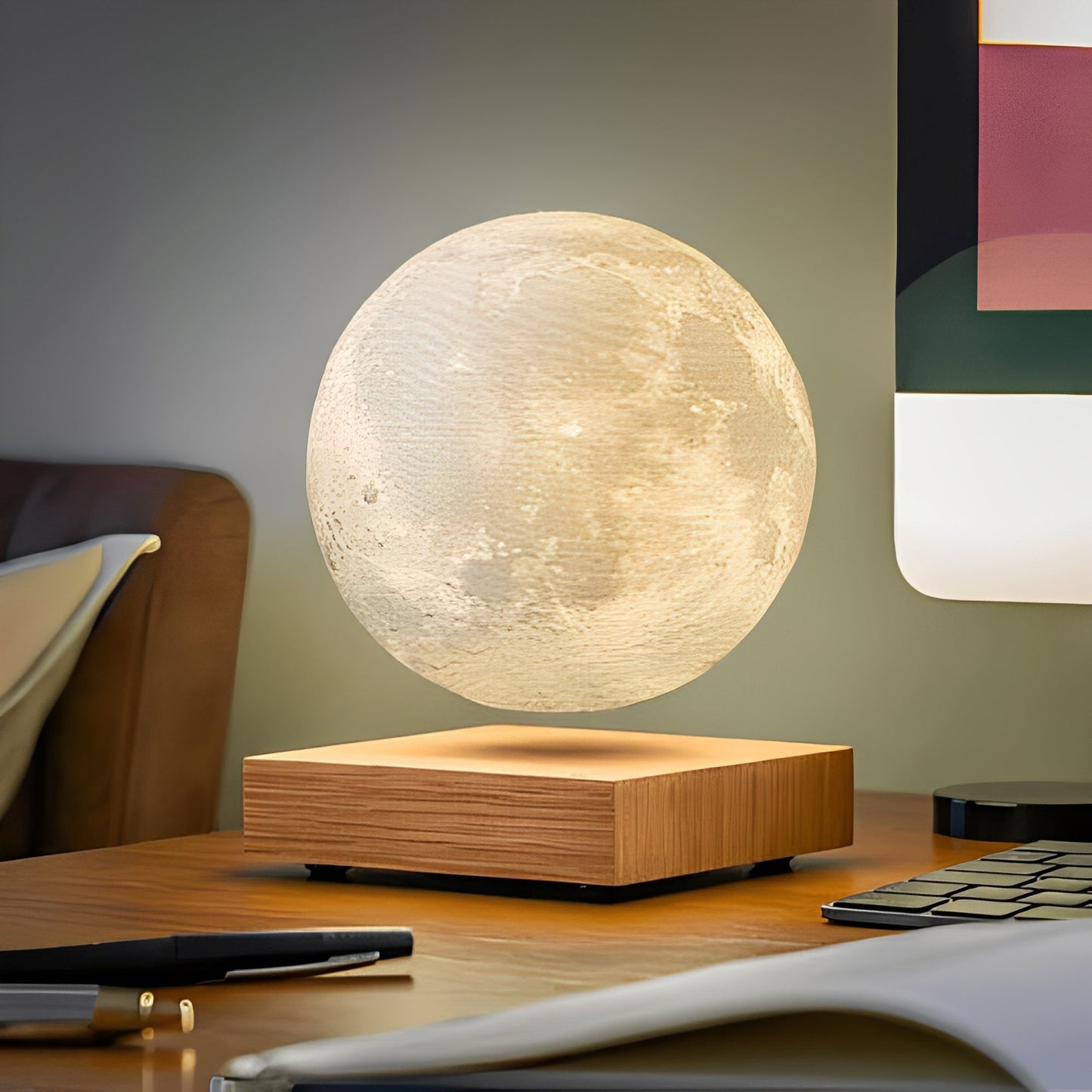 Lunaris – Schwebende 3D-Mondleuchte