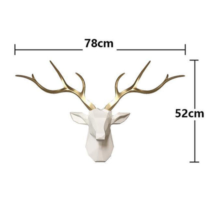 3D Hirschkopf-Wandhaken im nordischen Look