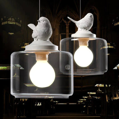 Liora – Vogel-Hängelampe aus Glas