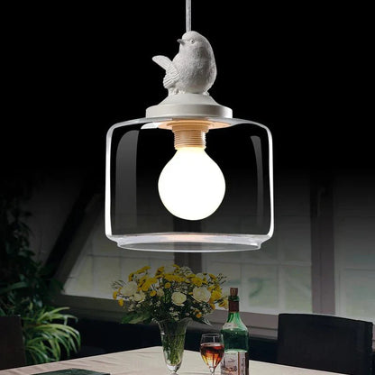 Liora – Vogel-Hängelampe aus Glas
