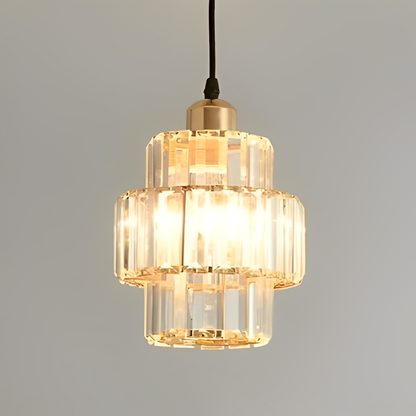 Fernando – Hängelampe aus Glas und Kristall mit schwarzem oder goldenem Kabel