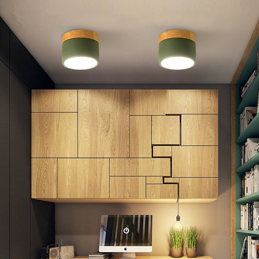 Noah – LED Macaron Holzoptik Deckenleuchte