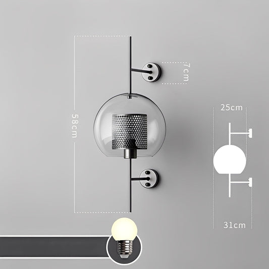 Valerio – Retro Glaskugel Wandlampe