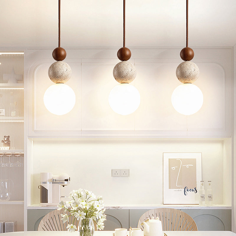 SteinLicht – Minimalistische Pendelleuchte aus Travertin-Naturstein