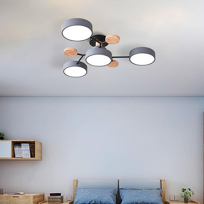 Lina – Kunstvolle Deckenlampe aus Metall und Holz