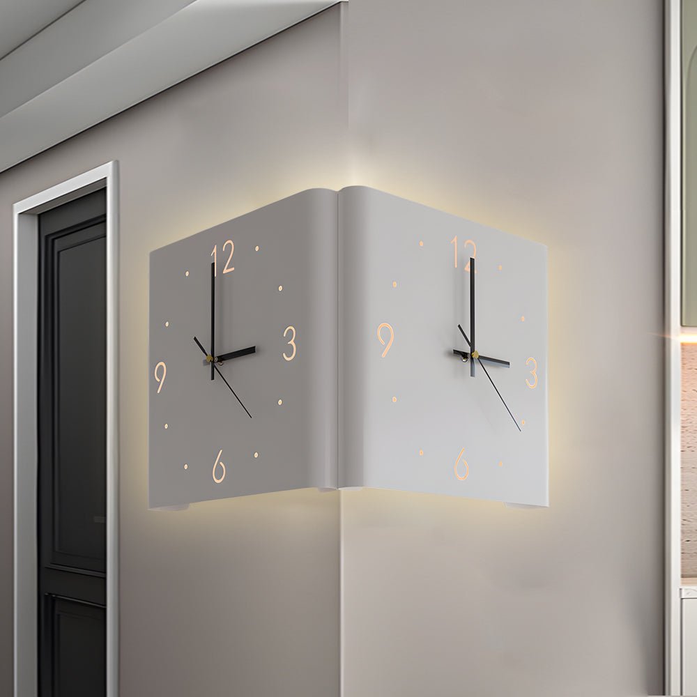 Elina – Beidseitige Wandleuchte mit Uhr