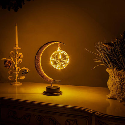 Lunaria – LED-Mondlampe mit Sternenlichtern