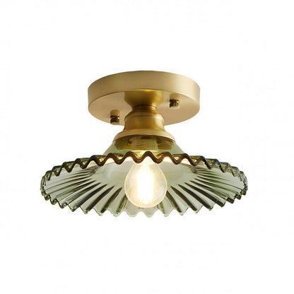 RetroGlass – Gerippte Vintage-Glas-Deckenlampe mit klarem Stil