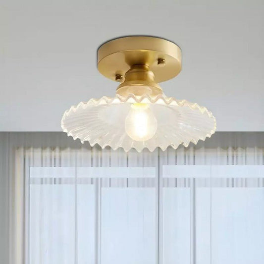RetroGlass – Gerippte Vintage-Glas-Deckenlampe mit klarem Stil