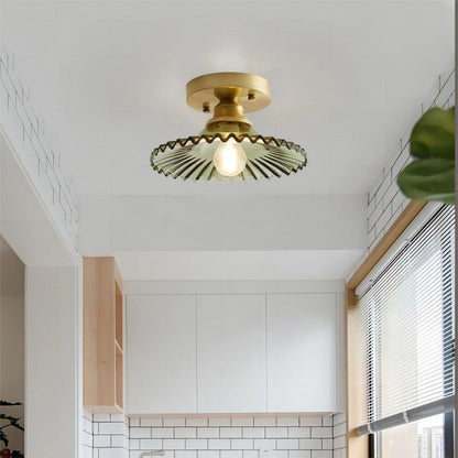 RetroGlass – Gerippte Vintage-Glas-Deckenlampe mit klarem Stil