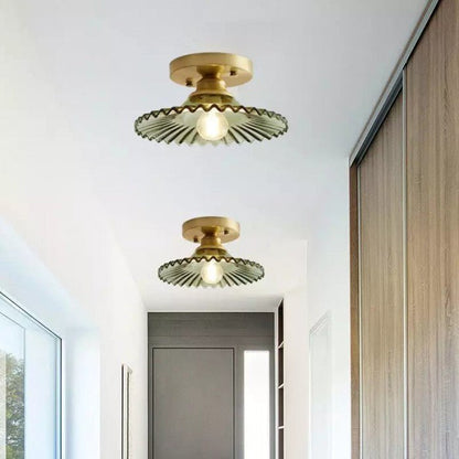 RetroGlass – Gerippte Vintage-Glas-Deckenlampe mit klarem Stil